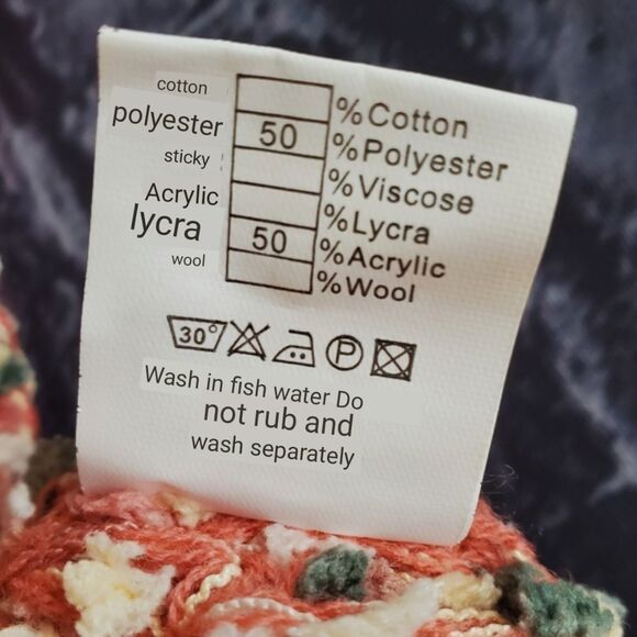 🔹️🔺️NWT Prato Coral & Cream Loose Knit 3/4 Sleeve Loose Knit Sweater Medium - Picture 12 of 12